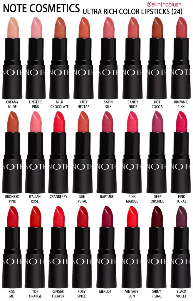 note-cosmetics-rich-color-lipsticks-ماركة مكياج نوت التركية 